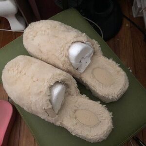 UGG Tan Fuzzy Slippers